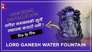(In Nepali) Unboxing & Installation Ganesh fountain with Light & Pump 2024 at home।Sandeep GC।