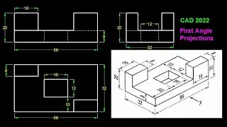 AutoCAD 2D Mechanical Drawing| First Angle Projection| Part 01| Urdu/Hindi