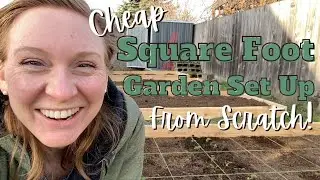 Cheap Square Foot Garden Set Up FROM SCRATCH - Starting our brand new garden in our new home!