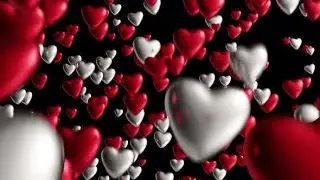 4K Animated Motion Graphic Video Stock | Looping Falling Hearts Black Background by Under21 studio