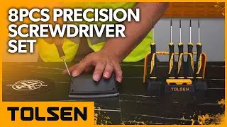 TOLSEN 8Pcs Precision Screwdriver Set with Black Finished Magnetic Tip