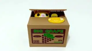 Cofre Eletrônico de Gatinho Pega Moedas Cofrinho Infantil