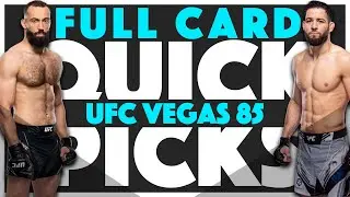 UFC VEGAS 85 QUICK PICKS | FULL CARD PREDICTIONS | Dolidze vs Imavov | Jacob's Picks
