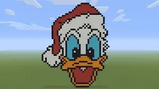 Minecraft Pixel Art - Christmas Donald Duck Head