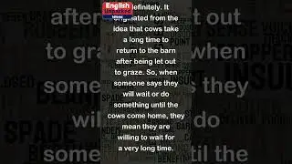 Until the cows come home