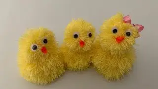 Очаровательные пушистые цыплята  из пряжи. Поделки своими руками. DIY