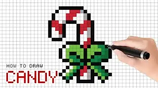 Cara menggambar Permen tongkat | Christmas handmade Pixel Art