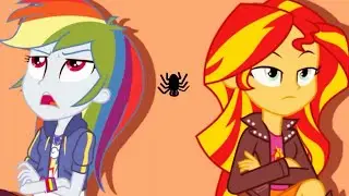There's A Spider Meme || Rainbow and Sunset || Equestria Girls (Funny)