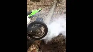 Burn out on a dirt bike