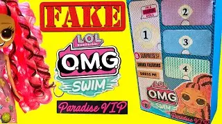 fake lol omg swim series Paradise VIP doll unboxed. fake lol omg vs real lol omg yayday tv.