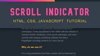 Create Scroll Indicator using Javascript | No Plugin Required