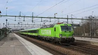 FlixTrain Sweden - Siemens Vectron locomotives at Hallsberg & Stockholm C - 25th & 26/3/22