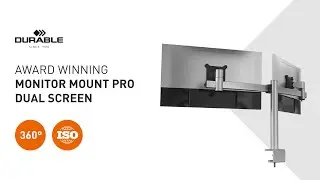 Durable Aluminium Monitor Mount PRO for 2 Screens Animation | DURABLE