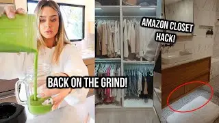 Back on the grind! cleaning, cooking, organizing! Amazon closet hack!