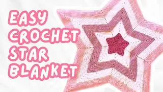 how to crochet a star blanket for BEGINNERS (any size!) ★ easy crochet star baby blanket tutorial
