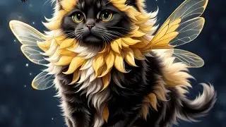Cute Turns into a Bee! - Cute Cats 😿 Neko #cat #cute #aicat