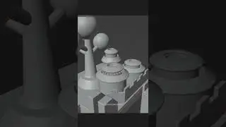 Low poly towers made in Blender 3D 