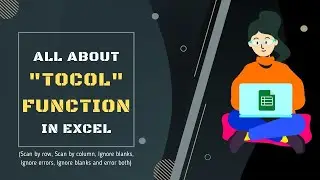 TOCOL function in excel #excelyourday #exceltutorial #tipsandtricks #youtube #exceltips #msoffice