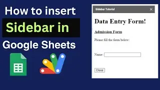 How to insert Sidebar in Google Sheets with Google Apps Script in Hindi