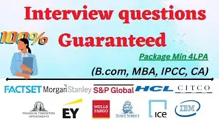 Factset and Investment Banking MNC's Important Interview Questions