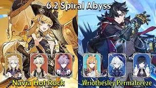 C0 Navia Hot Rock & C0 Wriothesley Permafreeze - Genshin Impact 6.2 Spiral Abyss Full Clear