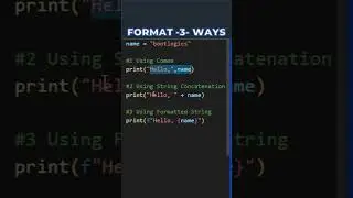 String Formatting 3 Ways 