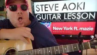 How To Play New York - Steve Aoki, Mazie, Regard Guitar Tutorial (Beginner Lesson!)