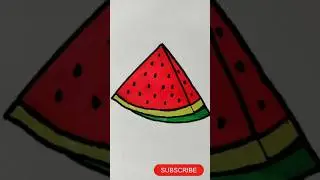 Watermelon 🍉 Easy Drawing #shorts #trending #viral #reels #creative #kidsvideo #art #satisfying
