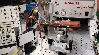 5 cm TEA N2 laser with 2 KAPTON  lines pumping COUMARINE 3