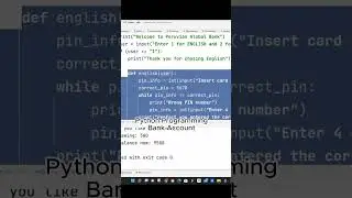 Python Programing Bank Account 
