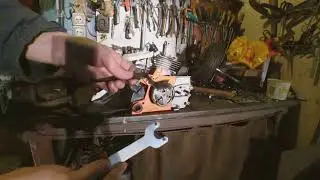 Как снять сцепление и ведущую звезду с бензопилы CARVER RSG 38-16K