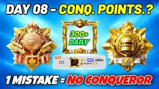 🇮🇳DAY 08 - How Many Points To Reach Conqueror ⁉️ BGMI 4.5 Solo,Duo,Squad Rankpush Tips And Tricks✅
