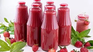 🍓🥤Клубника в самом соку! Натуральный Клубничный Нектар с мякотью на зиму!