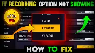 Free Fire Video Recording Option Not Showing Problem Solve 2024 😍 , Free Fire Replay Option Not Show