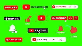 Top Free Like and Subscribe animations (green screen)