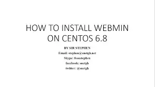 Webmin: How to install webmin, apache server and mysql database server on CentOS 6.8