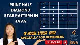 6. How to Print Half Diamond Star Pattern in Java in Visual Studio Code