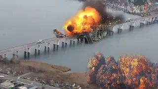 UKRANIAN HIMARS DESTROYED A MAIN SUPPLY ROUTE FOR RUSSIAN FORCES WITH A CONVOY ON THE BRIDGE || 2023