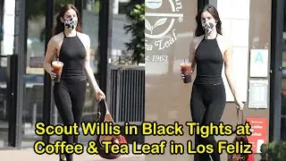 Scout Willis in Black Tights at Coffee & Tea Leaf in Los Feliz