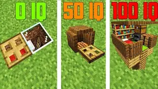 Minecraft different IQ make a smallest house compilation