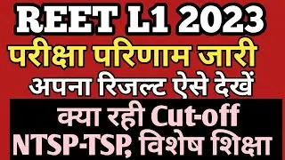 REET L1 Result 2023 / शिक्षक भर्ती लेवल-1 का परिणाम जारी / REET Level 1 Mains Result 2023