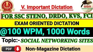 SSC STENOGRAPHER GRADE C SKILL 💯 MOCK TEST #100wpm 1000 W, WITH TIMER ⏰ #sscskilltest #100wpm #steno