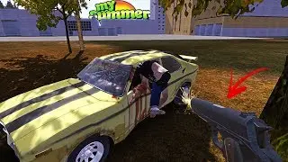 PERSEGUI O CARRO AMARELO E TENTEI ATIRAR NO PNEU! My Summer Car