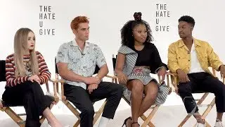 Stars Sabrina Carpenter, KJ Apa, Dominique Fishback, and Lamar Johnson THE HATE U GIVE interviews