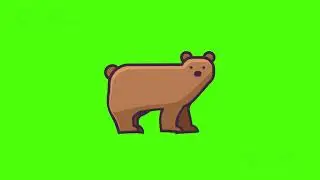 Moving Bear 🐻- 2D animated, Green Screen Video 