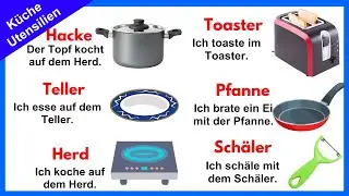 Daily Kitchen Utensils: Learn German Words with Simple Sentences | Fun While Learning