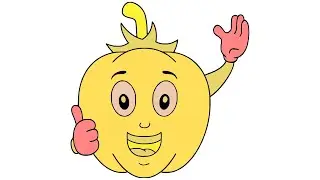 HOW TO DRAW CUTE PUMKPINK EASY-LEARN TO GLITTER FRUIT STEP BY STEP-DRAWING AND ART PIC