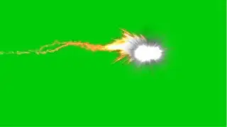 missile explosion impact in mid air green screen