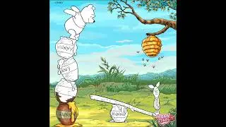 Winnie the Pooh and Piglet steal honey from bees Винни Пух и Пятачок воруют мед у пчел 