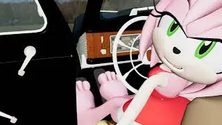 Amy Rose Pedal Pumping Barefoot